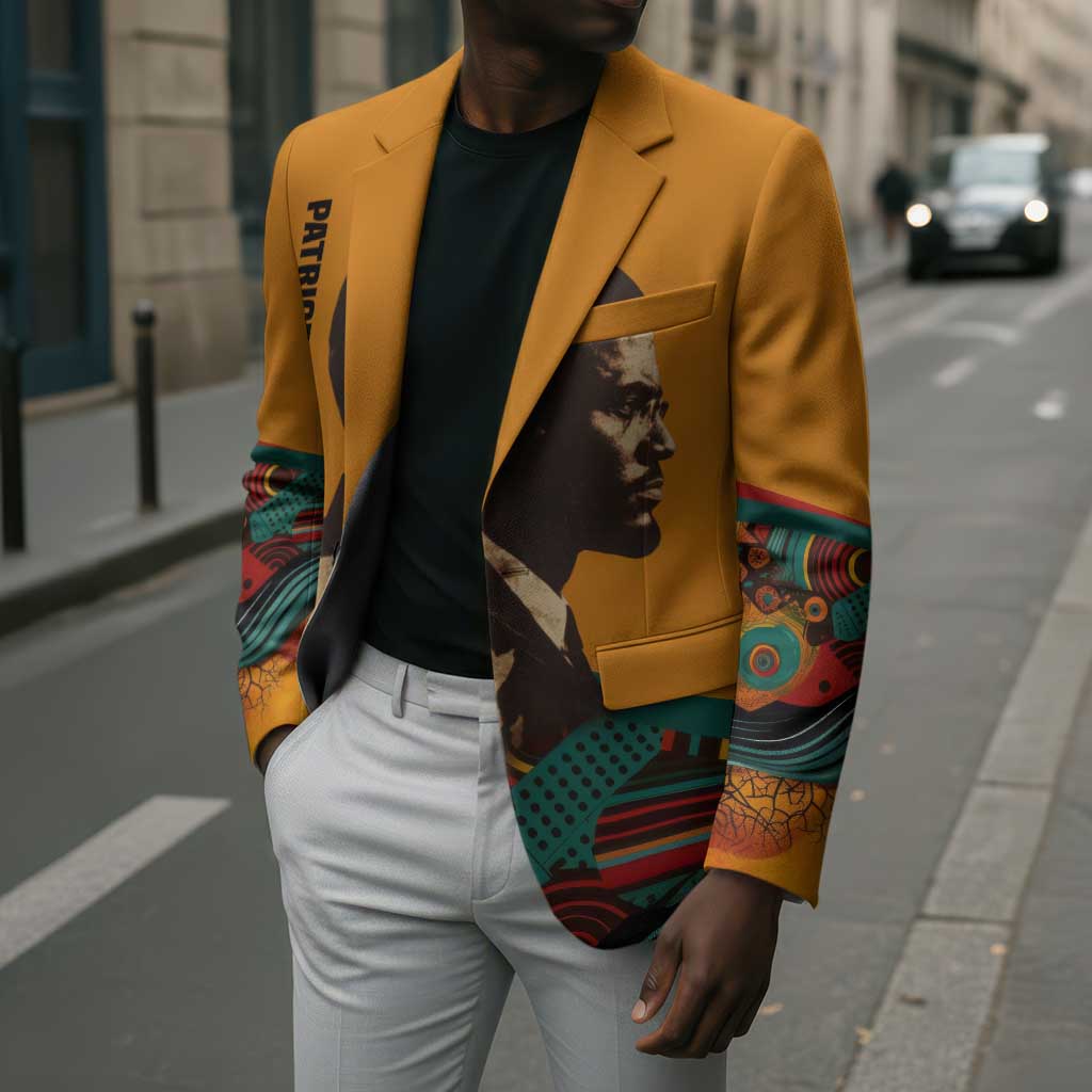 Patrice Lumumba Blazer with Profile Portrait and Bold Africa Will Rise Statement - Wonder Print Shop