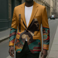 Patrice Lumumba Blazer with Profile Portrait and Bold Africa Will Rise Statement - Wonder Print Shop