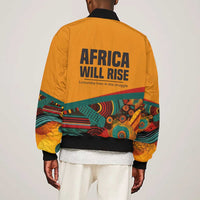 Patrice Lumumba Bomber Jacket with Profile Portrait and Bold Africa Will Rise Statement - Wonder Print Shop