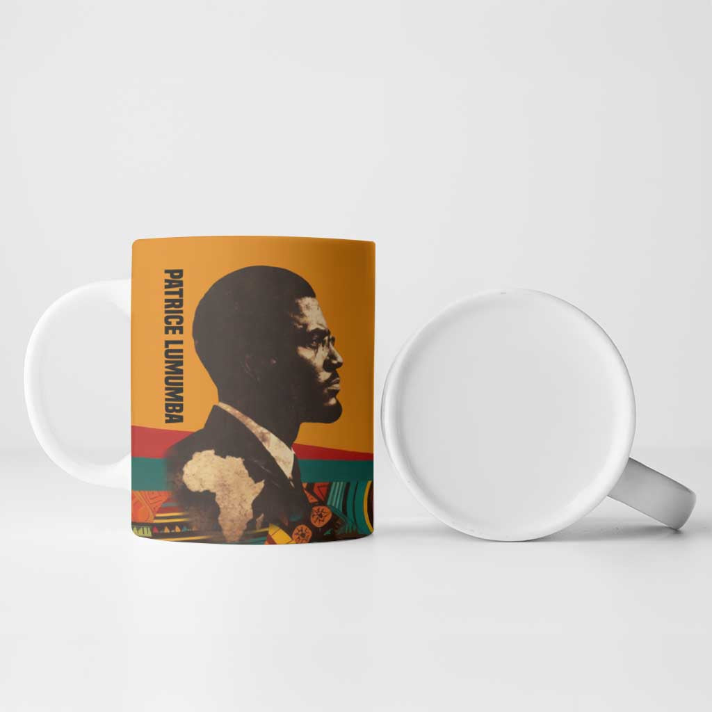 Patrice Lumumba Ceramic Mug with Profile Portrait and Bold Africa Will Rise Statement - Wonder Print Shop