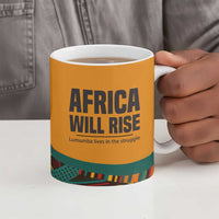 Patrice Lumumba Ceramic Mug with Profile Portrait and Bold Africa Will Rise Statement - Wonder Print Shop