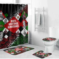 Jomo Kenyatta Bathroom Set with Roots Resistance Renaissance and Kenyan Patchwork Pattern Tribute - Wonder Print Shop