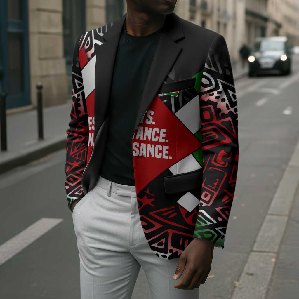 Jomo Kenyatta Blazer with Roots Resistance Renaissance and Kenyan Patchwork Pattern Tribute - Wonder Print Shop
