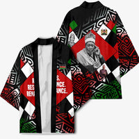 Jomo Kenyatta Kimono with Roots Resistance Renaissance and Kenyan Patchwork Pattern Tribute - Wonder Print Shop