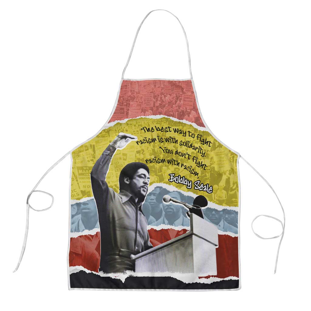 Bobby Seale Apron Torn Paper Collage Design Solidarity Quote Powerful Speech Artwork Civil Rights - Wonder Print Shop