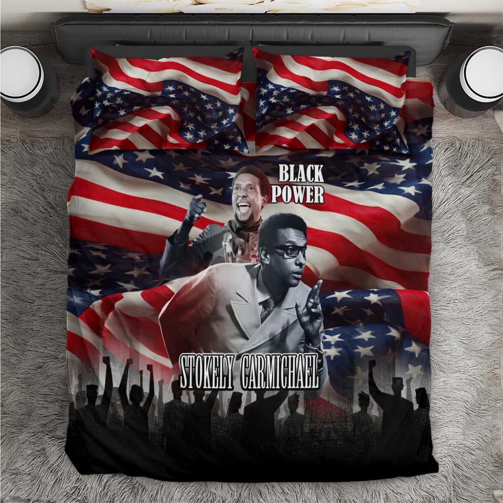 Stokely Carmichael Bedding Set American Flag Background Black Power Quote Civil Rights Leader Powerful Speech - Wonder Print Shop