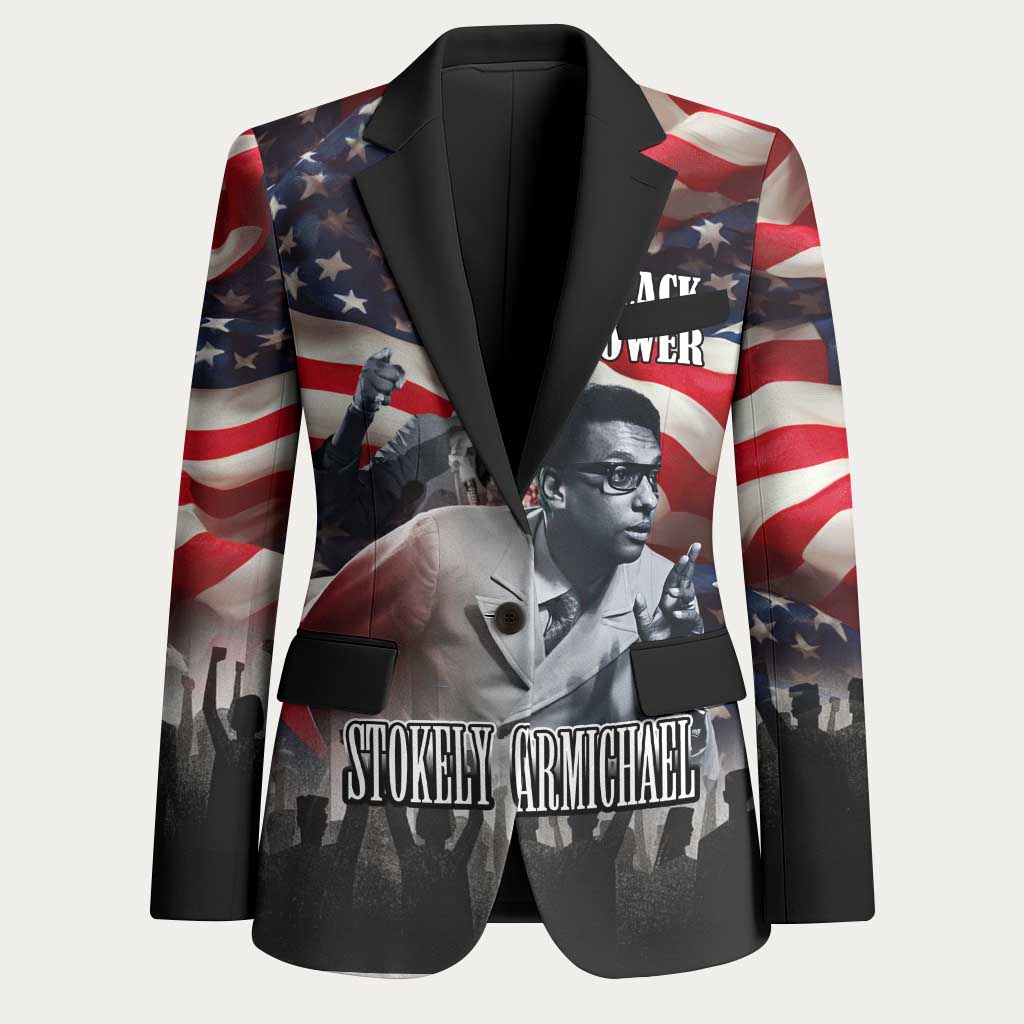 Stokely Carmichael Blazer American Flag Background Black Power Quote Civil Rights Leader Powerful Speech - Wonder Print Shop