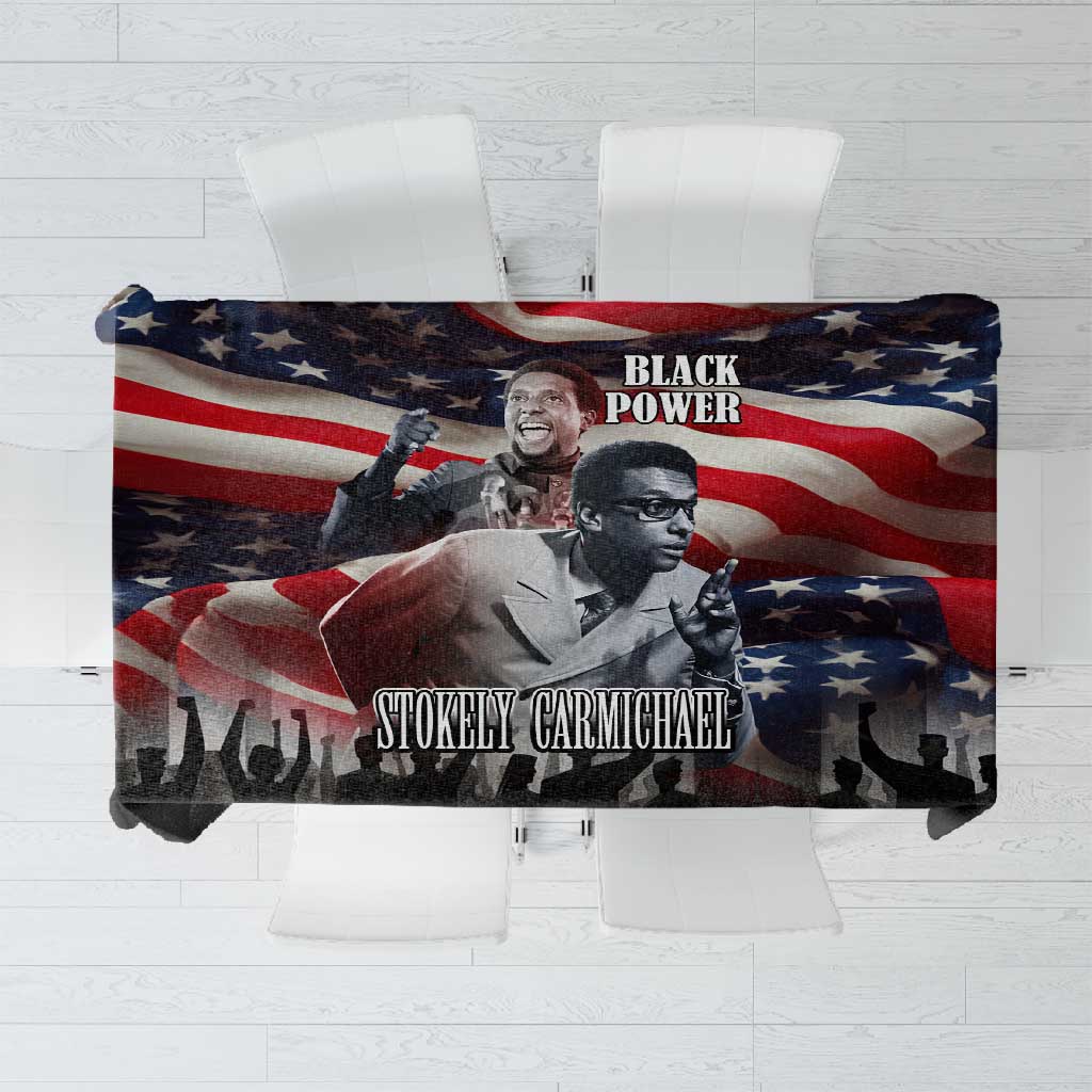 Stokely Carmichael Tablecloth American Flag Background Black Power Quote Civil Rights Leader Powerful Speech - Wonder Print Shop