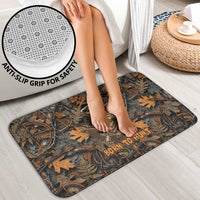 Deer Hunting Skull Bathroom Set Autumn Leaves Rustic Brown and Orange Tones