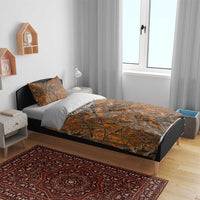 Personalized Deer Hunter Bedding Set Antler Outline and Autumn Camouflage Hunting