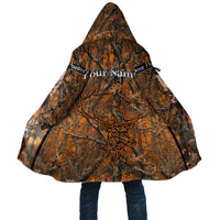 Personalized Deer Hunter Cloak Antler Outline and Autumn Camouflage Hunting