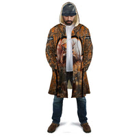 Personalized Deer Hunter Cloak Antler Outline and Autumn Camouflage Hunting