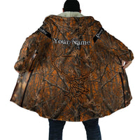 Personalized Deer Hunter Cloak Antler Outline and Autumn Camouflage Hunting