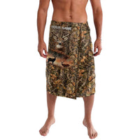 Personalized Buck Deer Hunting Lavalava American Flag Sunset Forest in Camouflage