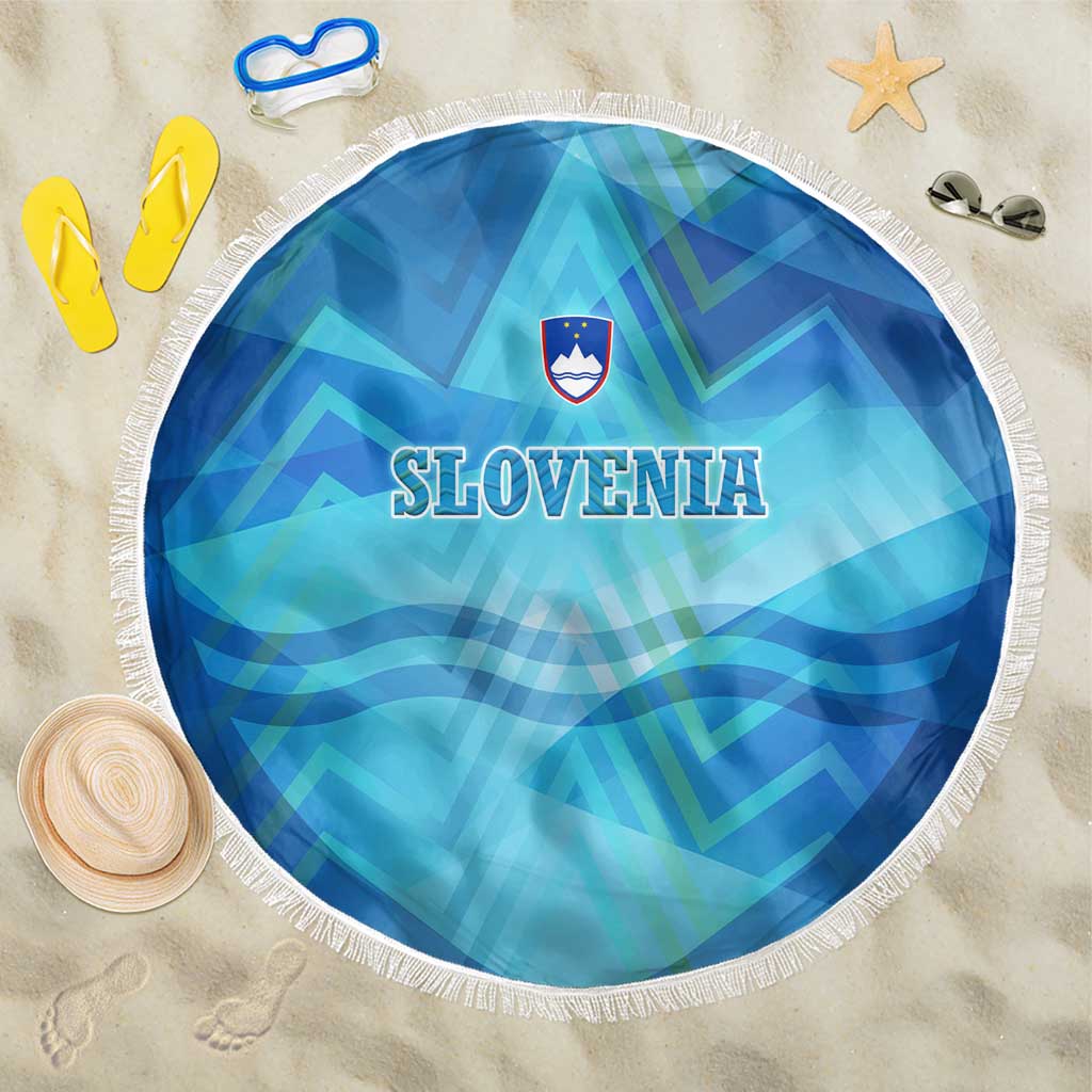 Slovenia Sport Beach Blanket Alpine-Inspired Design with National Crest