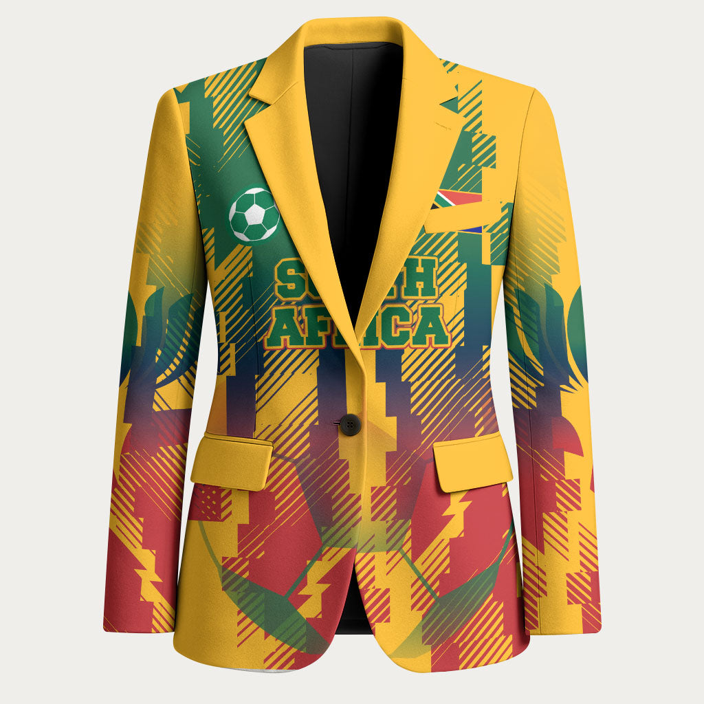 Personalized South Africa Football Blazer South African Flag Inspiration - Soccer Graphic Bold Color Blocks