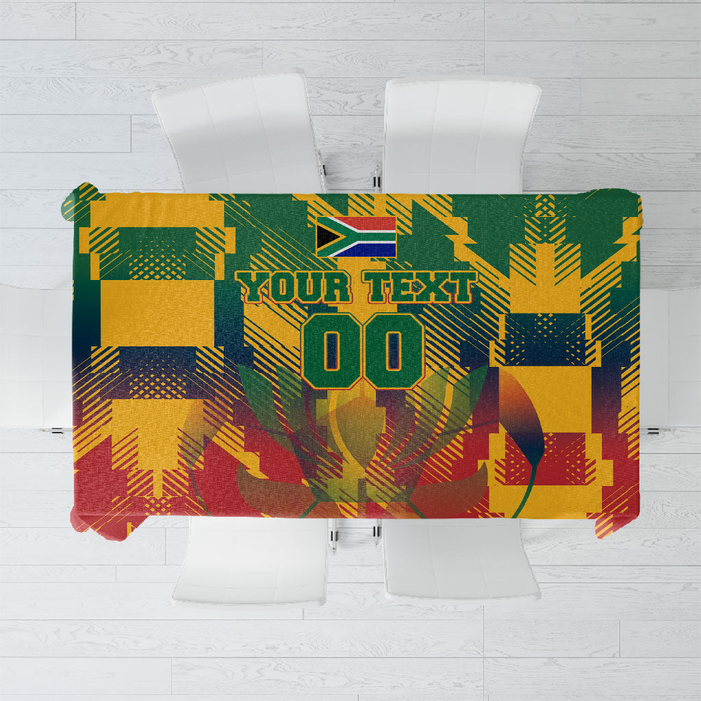 Personalized South Africa Football Tablecloth South African Flag Inspiration - Soccer Graphic Bold Color Blocks