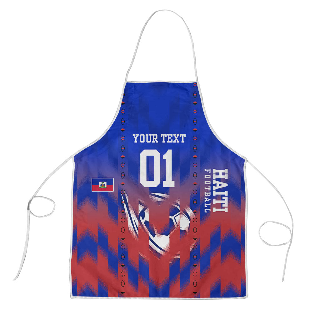 Personalized Haiti Football Apron Brush Stroke Soccer Graphic Flag Colors