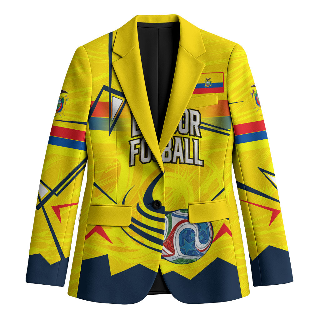 Personalized Ecuador Football Blazer Dynamic Line Soccer Graphic Flag Colors