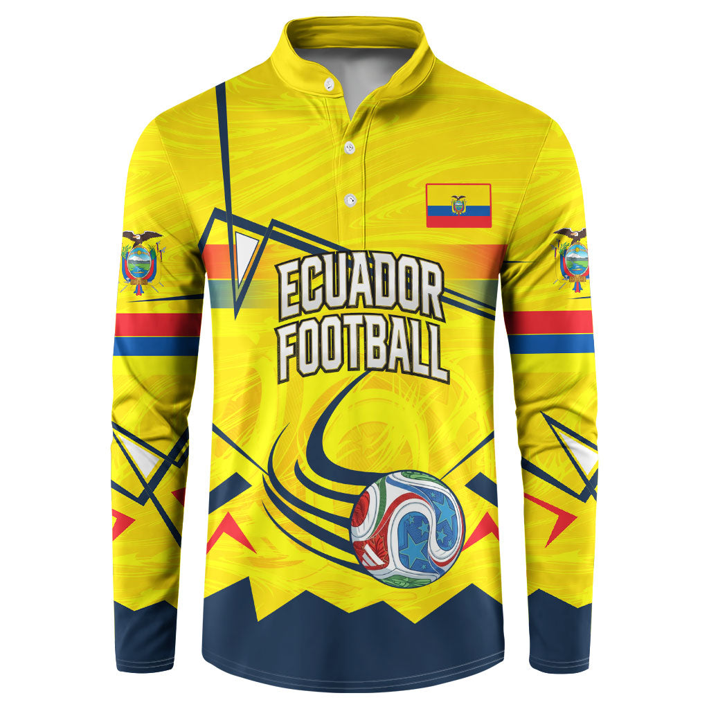 Personalized Ecuador Football Button Sweatshirt Dynamic Line Soccer Graphic Flag Colors