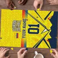 Personalized Ecuador Football Puzzle Dynamic Line Soccer Graphic Flag Colors