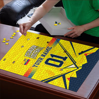 Personalized Ecuador Football Puzzle Dynamic Line Soccer Graphic Flag Colors