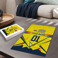 Personalized Ecuador Football Puzzle Dynamic Line Soccer Graphic Flag Colors