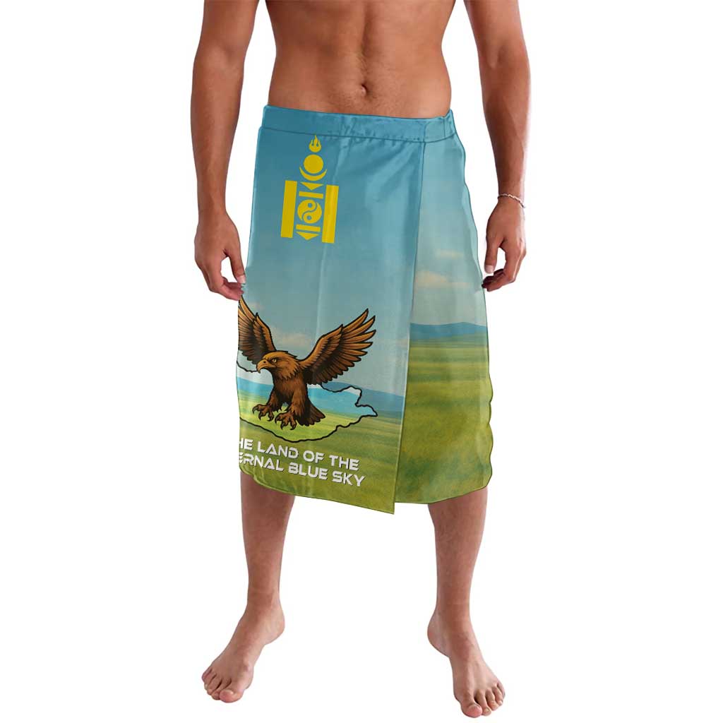 Mongolia Lavalava with Eagle Map Eternal Blue Sky Steppe Spirit