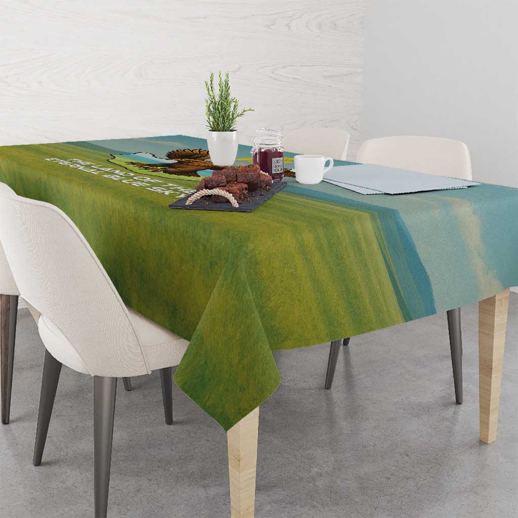Mongolia Tablecloth with Eagle Map Eternal Blue Sky Steppe Spirit