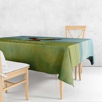 Mongolia Tablecloth with Eagle Map Eternal Blue Sky Steppe Spirit