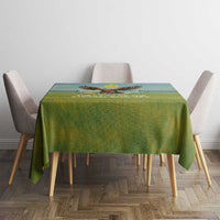 Mongolia Tablecloth with Eagle Map Eternal Blue Sky Steppe Spirit