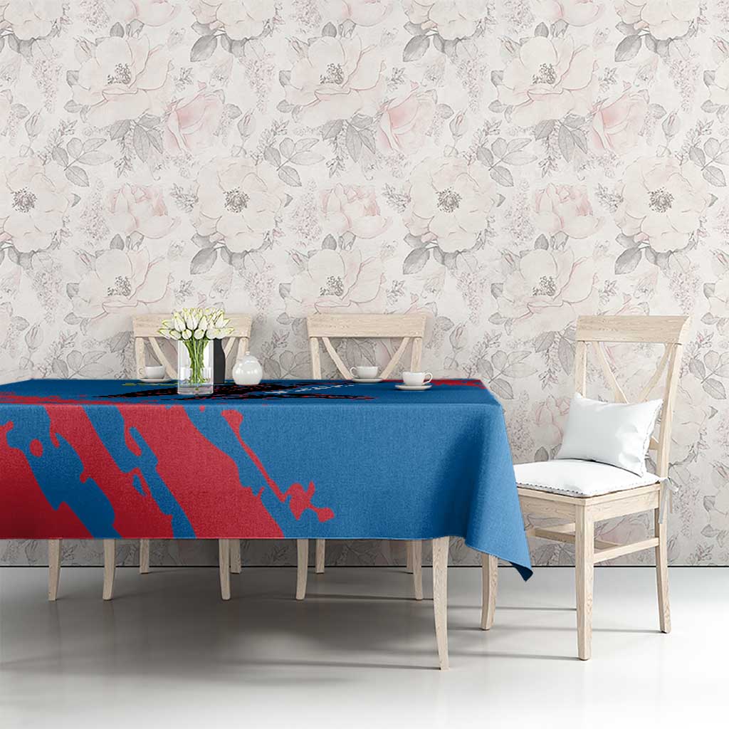 Mongolia Tablecloth with Eagle Strong Wild Free Red Blue Brush Spirit