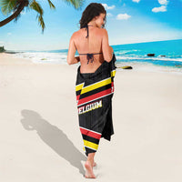 Belgium sarong towel, black with red and yellow lightning stripe and emblem