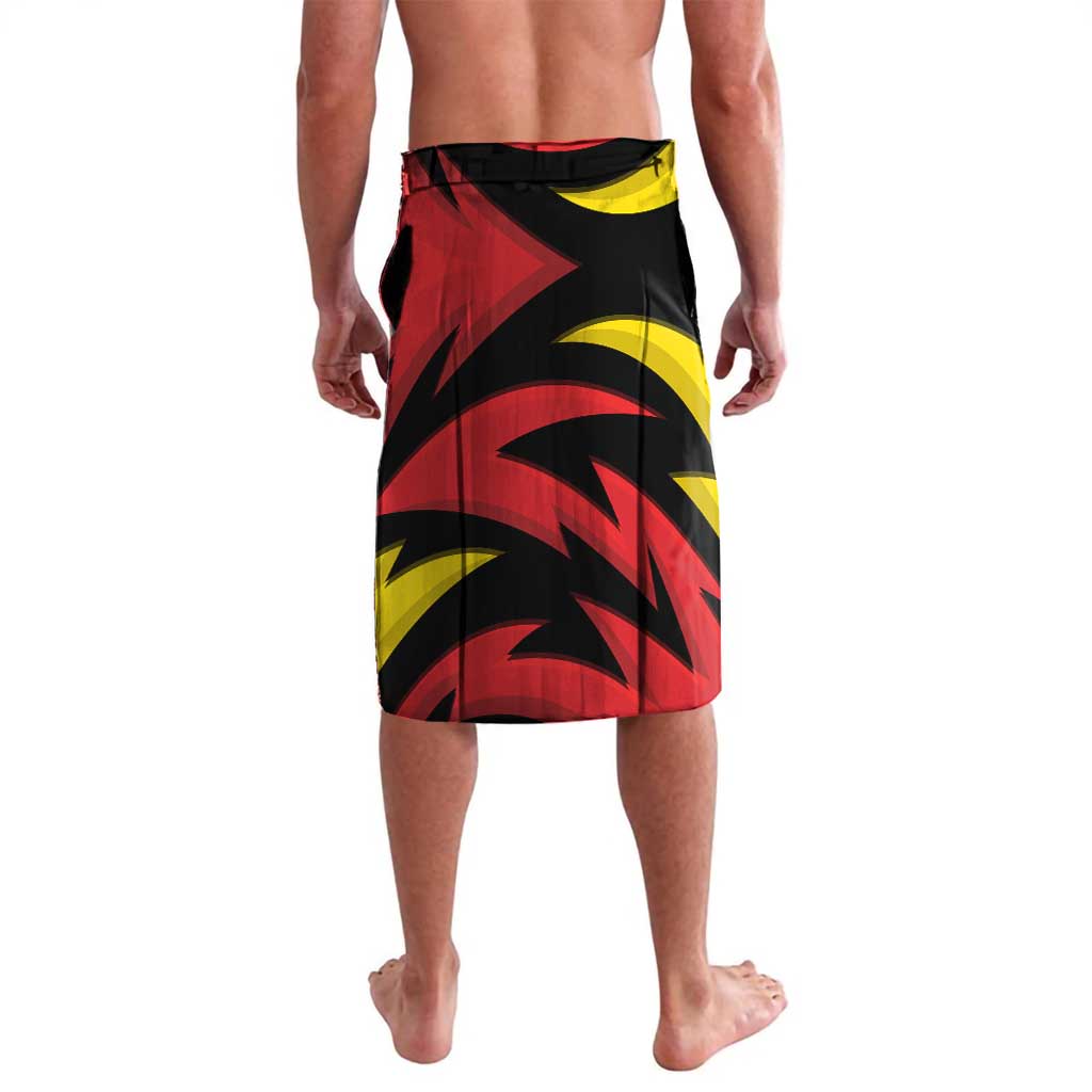 Belgium Lavalava with Black Red Lion Crest Flag Flame Spirit