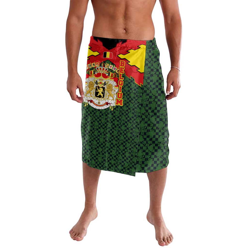 Belgium Lavalava with Royal Coat of Arms Crown Lion Red Green Checker Spirit