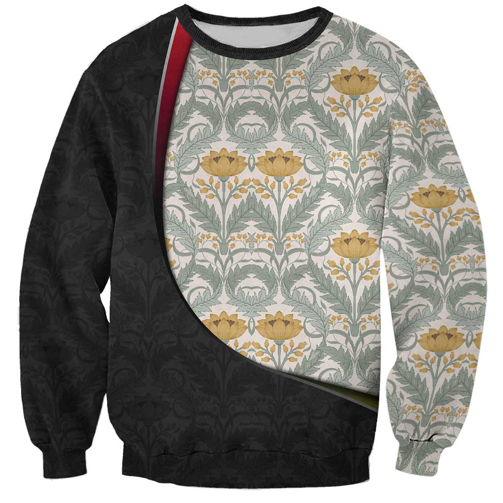 Belgium Sweatshirt with Grand Place Brussels Art Nouveau Floral Spirit