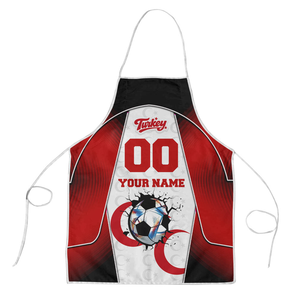 Personalized Turkey Football Grey Wolf Apron Turkish Mascot Soccer Ball Burst