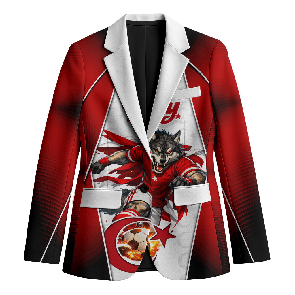 Personalized Turkey Football Grey Wolf Blazer Turkish Mascot Soccer Ball Burst