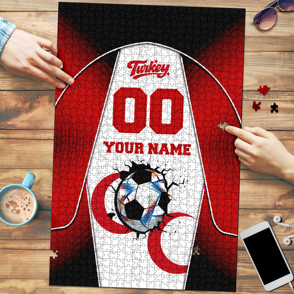 Personalized Turkey Football Grey Wolf Puzzle Turkish Mascot Soccer Ball Burst