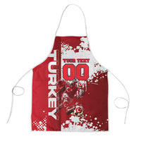 Personalized Turkey Football Apron Turkish Flag Grey Wolf Skyline
