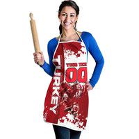 Personalized Turkey Football Apron Turkish Flag Grey Wolf Skyline