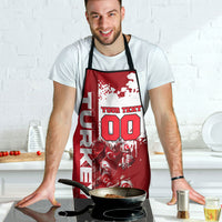 Personalized Turkey Football Apron Turkish Flag Grey Wolf Skyline