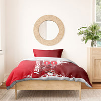 Personalized Turkey Football Bedding Set Turkish Flag Grey Wolf Skyline
