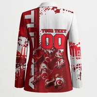 Personalized Turkey Football Blazer Turkish Flag Grey Wolf Skyline