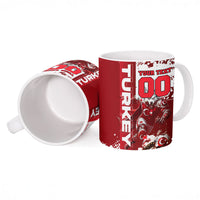 Personalized Turkey Football Ceramic Mug Turkish Flag Grey Wolf Skyline