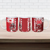Personalized Turkey Football Ceramic Mug Turkish Flag Grey Wolf Skyline