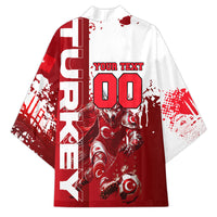 Personalized Turkey Football Kimono Turkish Flag Grey Wolf Skyline