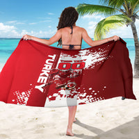 Personalized Turkey Football Sarong Turkish Flag Grey Wolf Skyline
