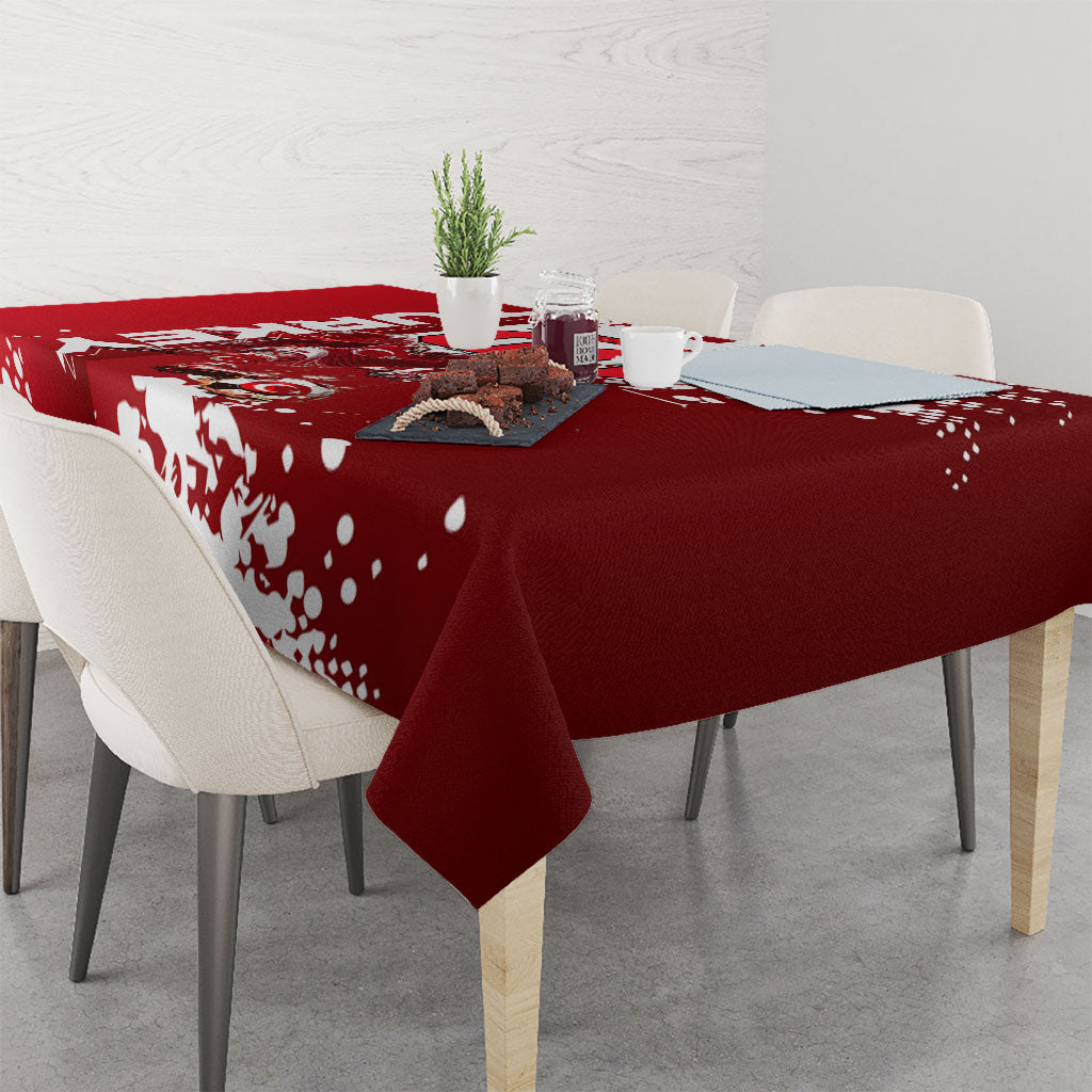 Personalized Turkey Football Tablecloth Turkish Flag Grey Wolf Skyline