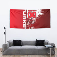 Personalized Turkey Football Tapestry Turkish Flag Grey Wolf Skyline